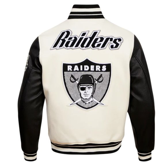 NFL OAKLAND RAIDERS RETRO CLASSIC MEN´S RIB WOOL VARSITY JACKET 2xl - Picture 2 of 2